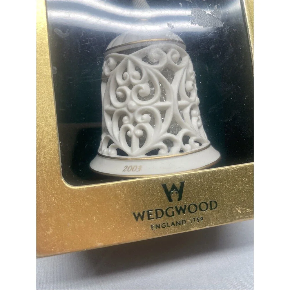 Rare Wedgwood Ornament Annual Pierced Bell 2003 Porcelain New In Original Box EC